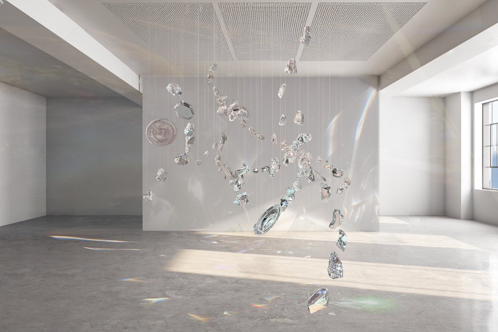 Jewel of Space, 2024
—
‘Jewel of Space’ traces an inner landscape of channels, pathways and luminous sites, both a cosmological map and the geography of a secret body.