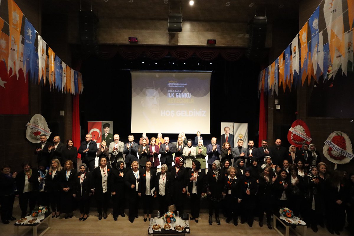 AK Parti Tekirdağ İl Kadın Kolları 7. Olağan Kongremizi coşku ve heyecan içinde gerçekleştirdik. Kongremize katılımlarıyla bizleri onurlandıran TBMM 29. Başkanı Sn. <a href="/MustafaSentop/">Mustafa Şentop</a>’a, AK Parti Genel Merkez Kadın Kolları MKYK Üyelerimiz Sn. <a href="/muallavarol/">Mualla Varol 🇹🇷🇹🇷🇹🇷</a> ve Sn. <a href="/GercekTekin/">Gerçek Tekin</a>’e,