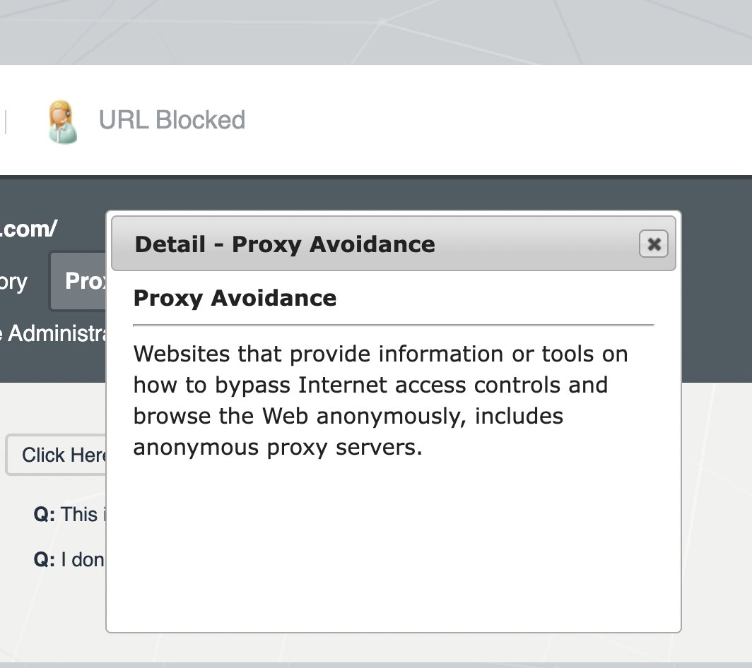 And it blocks me from using a VPN. My pre-installed one won't connect, and I can't even access the website.