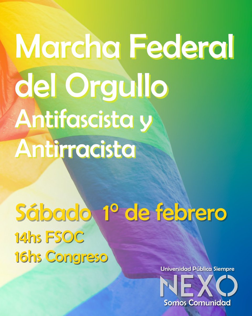 🏳️‍⚧️🏳️‍🌈 Este sábado nos vemos en las calles 💪🏽

Al odio se le responde con contundencia. ¡Llenemos la plaza! 

14h en FSOC 
16h en Congreso

🌈 Marcha Federal del Orgullo Antifascista y Antirracista