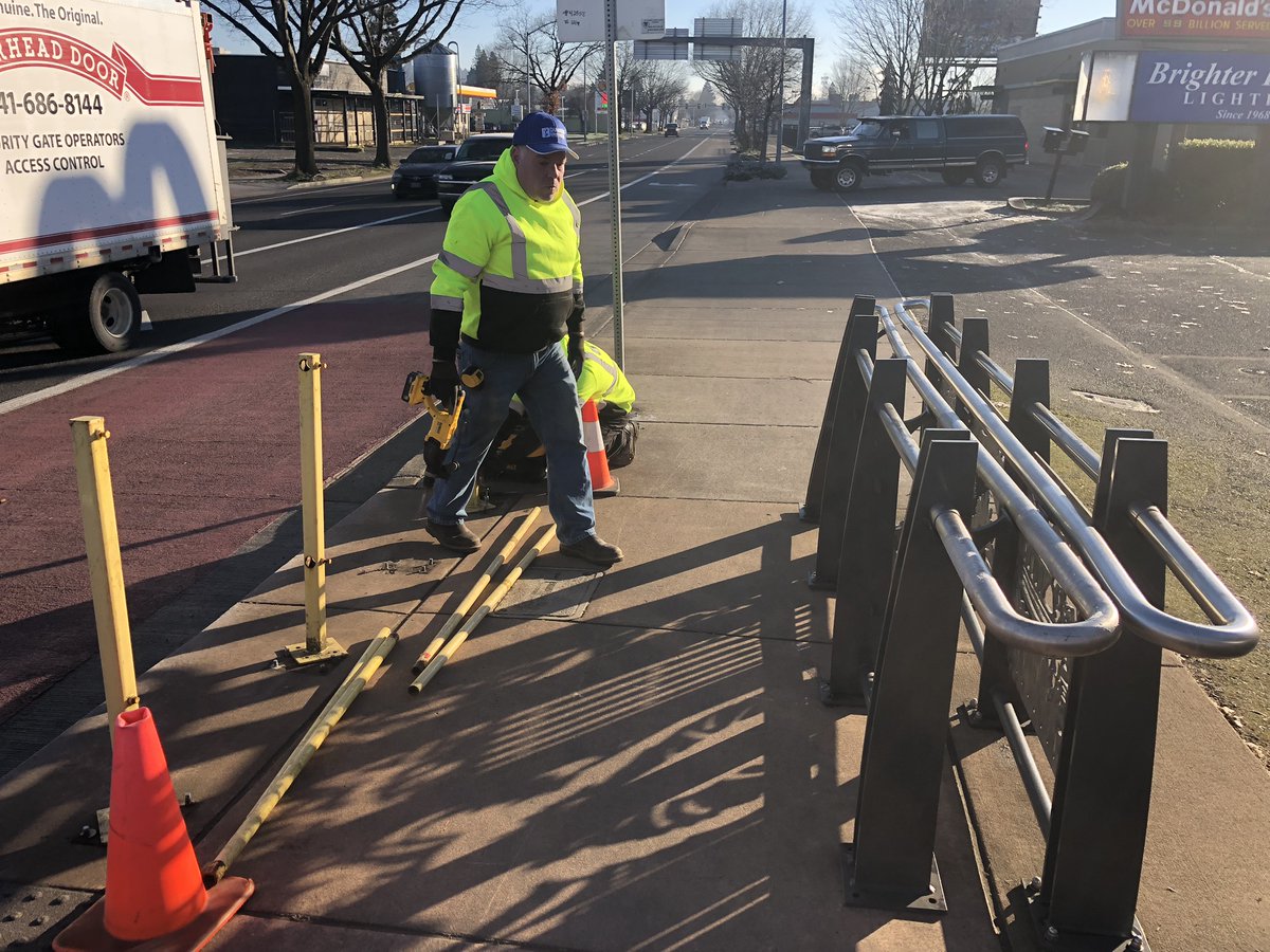 chambersconstr's tweet image. Our Small Projects Division started up several projects with Lane Transit District recently! One of the projects included a repair to the EmX stop at 6th and Garfield. Great work, John and Izayah! #GoChambers #Construction