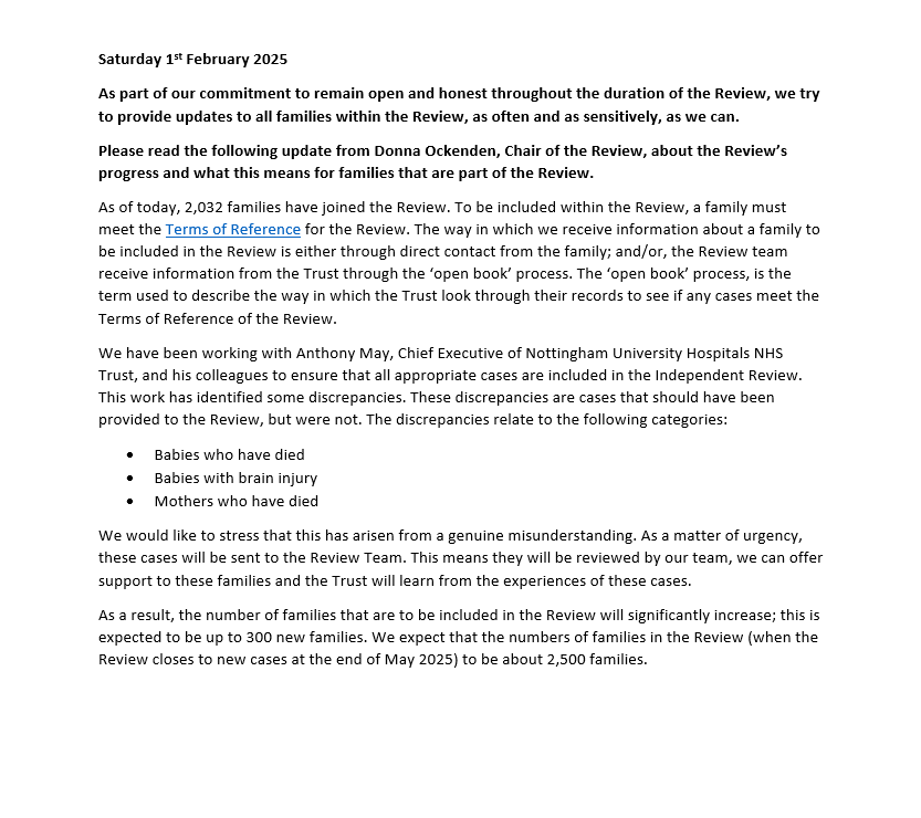 Independent Maternity Review NUH Trust tweet media