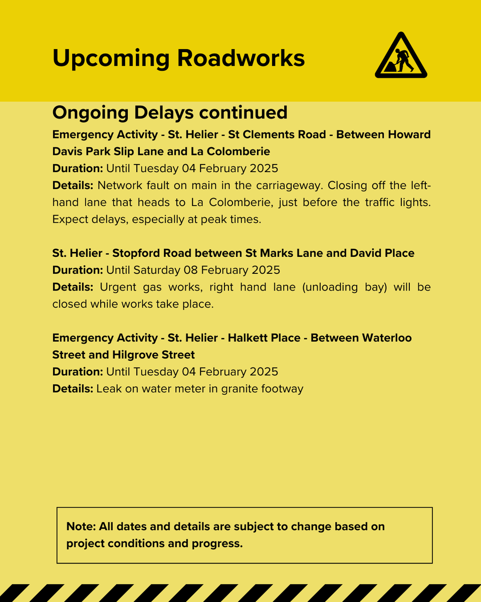 🚧Upcoming Road Closures and Delays 🚧

Ongoing work continues, with no new planned works starting next week. Please continue to follow diversion routes as advised and allow more time for your journey if you're likely to be impacted.

Stay up to date: bit.ly/4aA713E