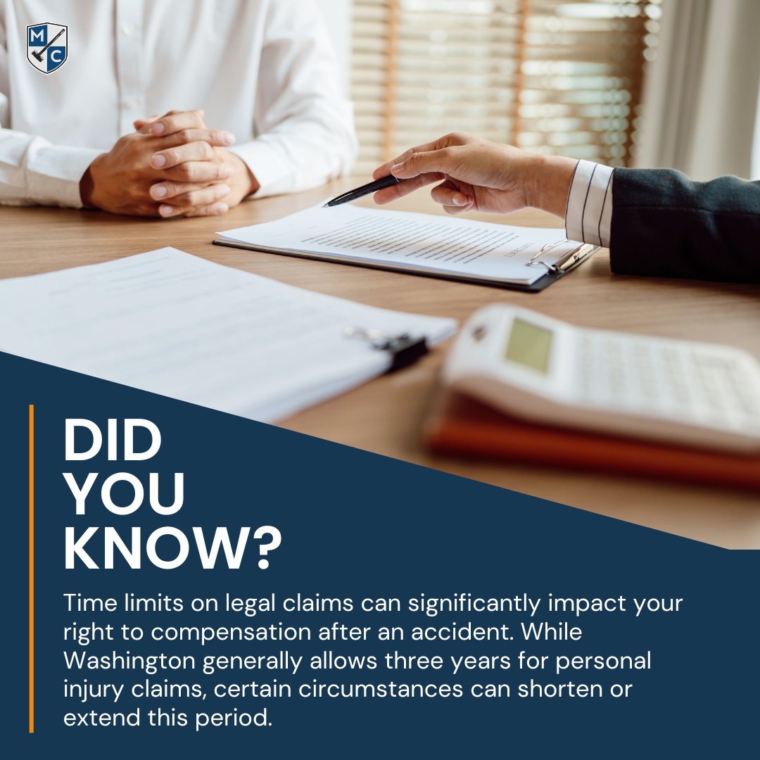 clarkinjurylaw's tweet photo. Time limits on legal claims can impact your right to compensation. In Washington, you generally have 3 years for personal injury claims, but some cases may have shorter deadlines. Don’t wait—contact us today to protect your rights!
#LegalDeadlines #PersonalInjury #WashingtonLaw https://t.co/bNItEX0yU4