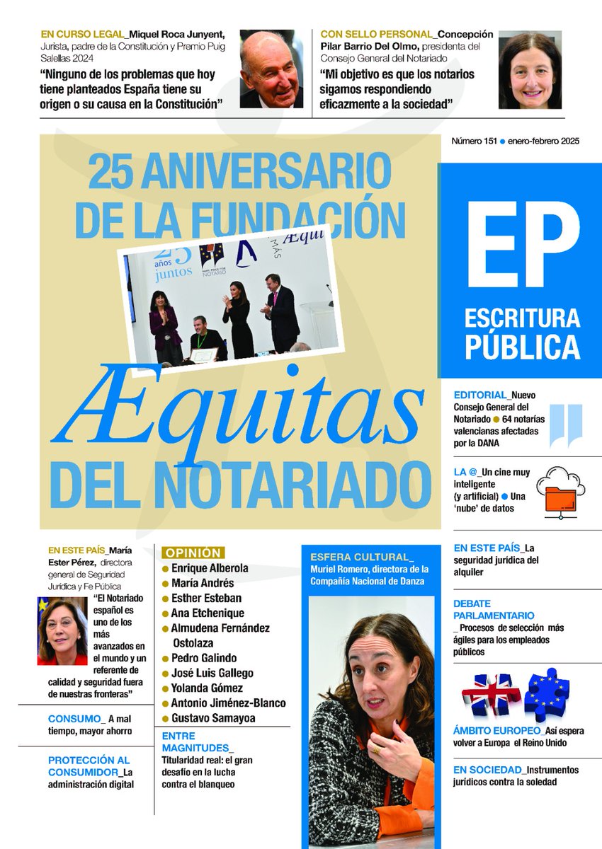 ¡Ya está disponible el n.º 151 de #EscrituraPública🖊️!

🗣️ Entrevistamos a la directora general de Seguridad Jurídica y Fe Pública (<a href="/M_Presidencia/">Ministerio de la Presidencia, Justicia y R. Cortes</a>), <a href="/EsterPerezJere1/">Ester Perez Jerez</a>, y a la nueva presidenta de <a href="/Notarios_ES/">Notarios de España</a>, Concepción Pilar Barrio Del Olmo

➡️ escriturapublica.es