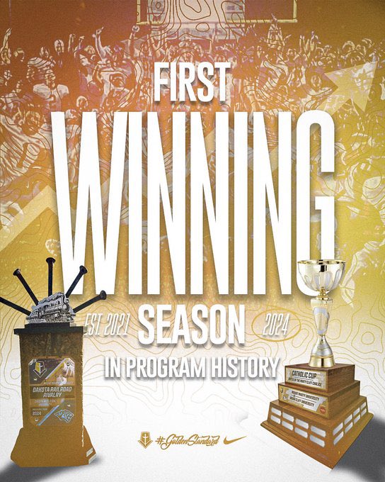 Showing off some hardware on this Friday morning! 🏆 

The direction our program is going is creating a ton of excitement here at Mount Marty University!

Signing Day is just around the corner, who’s next to join the family? 

#GoldenStandard #LancerFootball 🏈