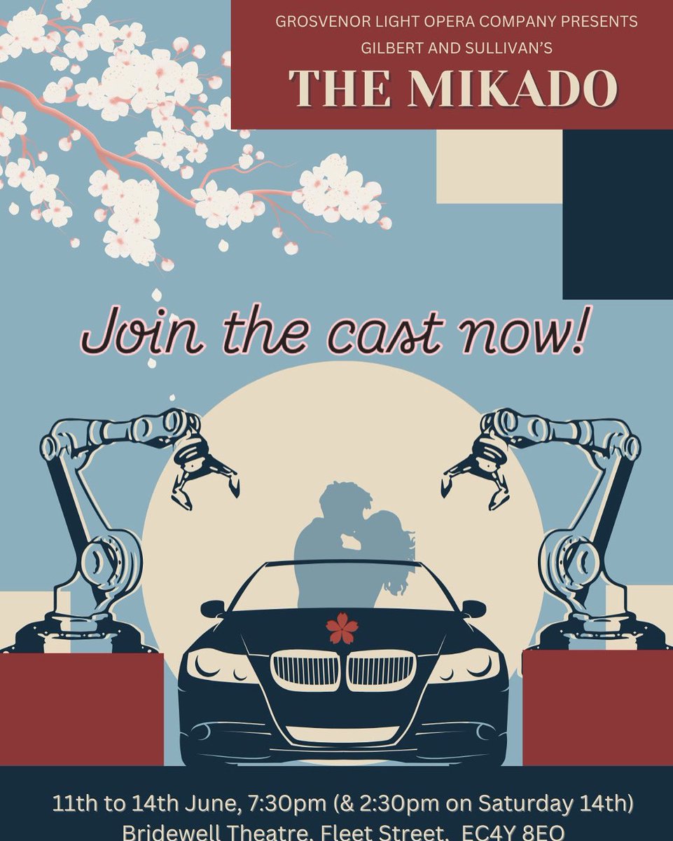 Join the cast of our next fabulous show! Gilbert and Sullivan’s The Mikado! Come along to the Open Rehearsal on 5th Feb at 18:45 - St. Gabriel’s Church Hall, Pimlico. Auditions for principal roles on 12th/15th Feb! Sign up on our website:
Gloc.org