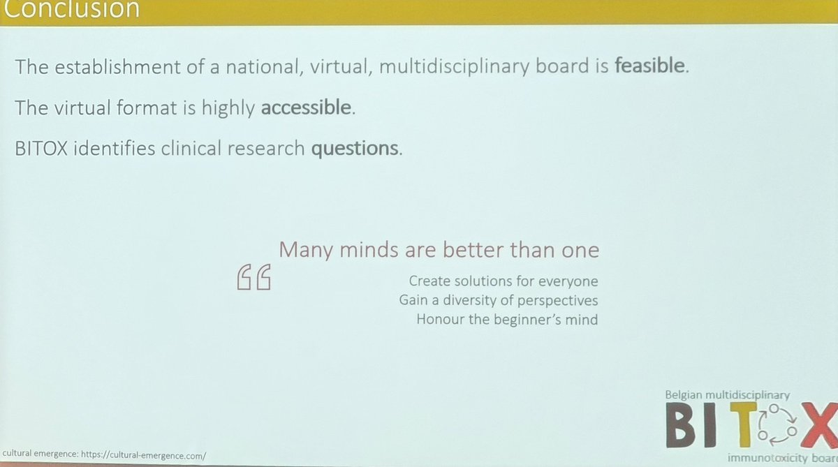 Anouk Goudsmit (@anoukgoudsmit) on Twitter photo Update from the BITOX experience presented by <a href="/martheverhaert/">Marthe Verhaert</a> during the <a href="/mybsmo/">Belgian Society of Medical Oncology</a> annual meeting. A wonderful way of improving the care of patients with immune toxicities in ๐ง๐ช. Update from the BITOX experience presented by <a href="/martheverhaert/">Marthe Verhaert</a> during the <a href="/mybsmo/">Belgian Society of Medical Oncology</a> annual meeting. A wonderful way of improving the care of patients with immune toxicities in ๐ง๐ช.