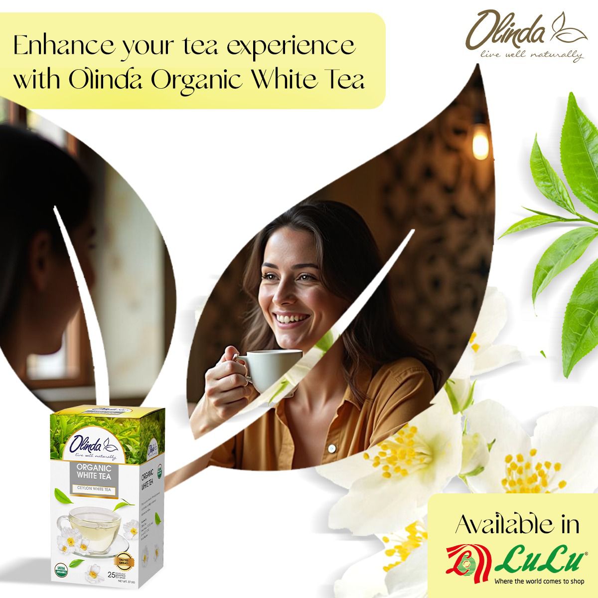 GccOlinda's tweet photo. Let the light and balanced flavors of Olinda Organic White Tea redefine your tea moments. 

Crafted with care, this Ceylon White Tea supports a healthy lifestyle while promoting youthful, glowing skin.

LuLu Hypermarket - https://t.co/WxPweqmvbe

#OlindaTea #tea #whitetea https://t.co/N4r445y4ec