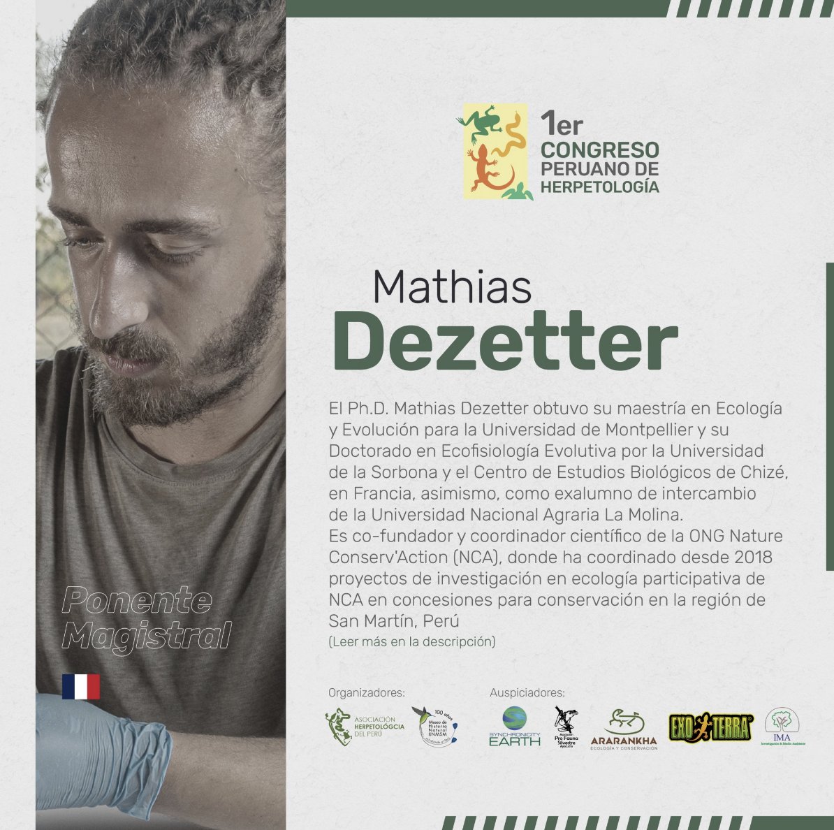 🐊 Estaremos en el I Congreso Peruano de Herpetología (14 al 17 de febrero 2025)
<a href="/MDezetter/">Mathias Dezetter</a>