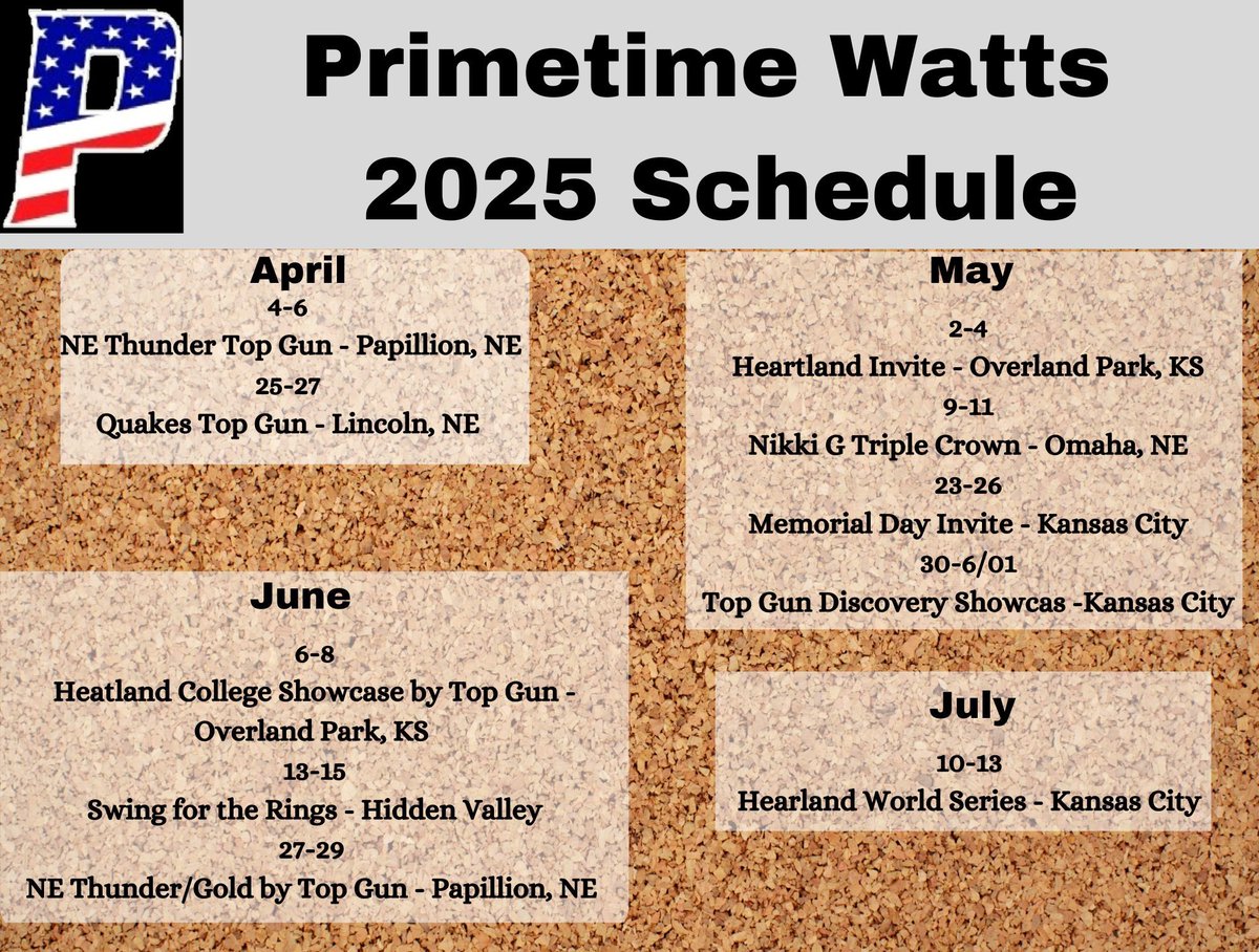 Put it on your calendars, Primetime Watts 2025 Schedule!