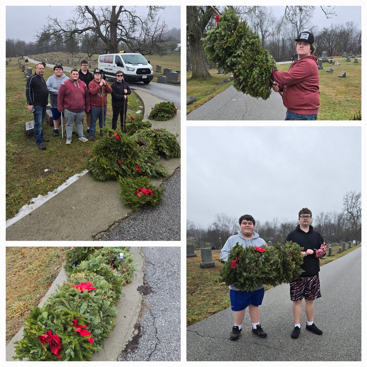 CHS_WorkForce's tweet image. So proud of these guys. Mr Miller&apos;s Seminar class collected the wreaths at the cemetery for Wreaths Across America Program. We ended the morning with a nice brunch. Thank you again Mr.  Miller. 
@Caldwell_supt
@CMill_STEMguy @school_caldwell