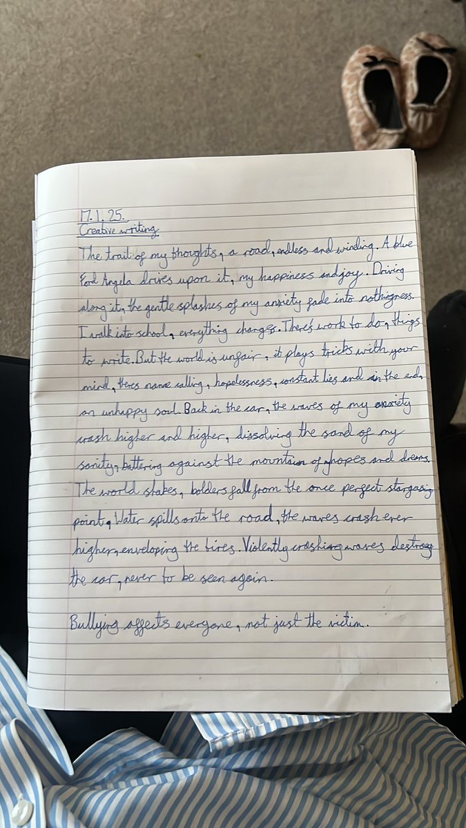 Woodfield Primary (@woodfieldplym) on Twitter photo This is one example of the impact our Friday writing for pleasure sessions are having. This is a Year 6 child but the insight belies her age and could be the creation of an experienced writer. <a href="/mermaidlottie/">Lottie Bond</a> <a href="/learningatceo/">Simon Spry</a> <a href="/CiaraEMoran/">Ciara Moran</a> This is one example of the impact our Friday writing for pleasure sessions are having. This is a Year 6 child but the insight belies her age and could be the creation of an experienced writer. <a href="/mermaidlottie/">Lottie Bond</a> <a href="/learningatceo/">Simon Spry</a> <a href="/CiaraEMoran/">Ciara Moran</a>