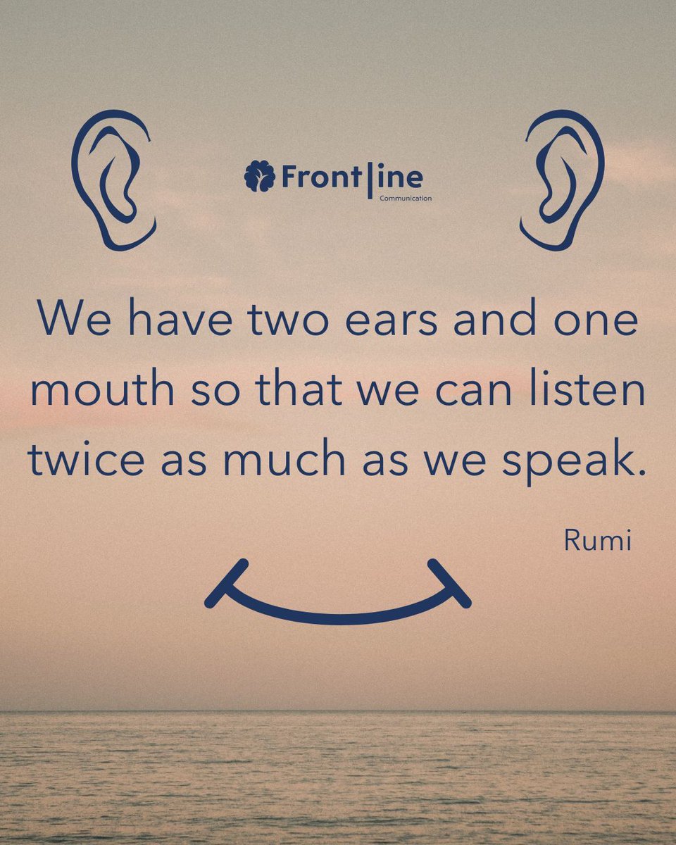 This idea is at the core of everything we teach on our courses. 

"We have two ears and one mouth so that we can listen twice as much as we speak."

Rumi 

👂 👄 👂 🤫