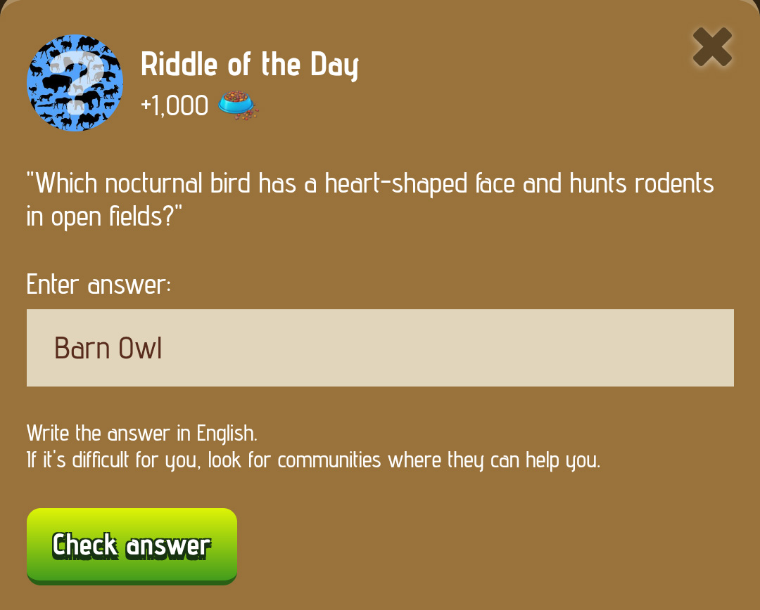 airdrop_ninjas's tweet photo. Zoo Daily Tasks Jan 31

Riddle of the day: Barn Owl 

Join Zoo
https://t.co/sWXGWkiD4x

#zoo #zoobot https://t.co/AOZ0fxKdon
