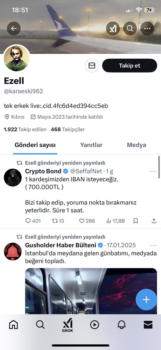 Bu şahısa kimse itibar etmesin kesinlikle insanların çiftlerin evlerini öğrenip sonra kaçan ve başlarına bela olan kişidir