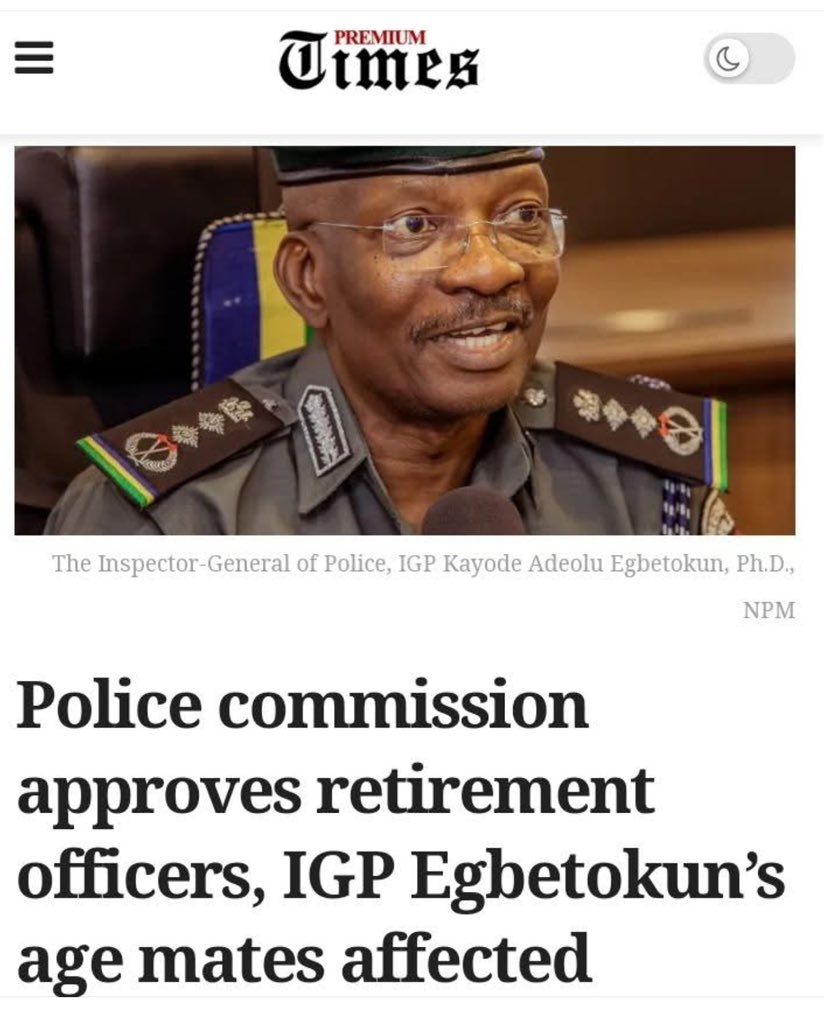 YeleSowore's tweet image. It is unacceptable for Kayode Egbetokun, the Illegal General of Police, to supervise the retirement of his contemporaries and age-falsifying co-conspirators while retaining his position in the Nigeria Police Force. Equal principles must apply to everyone.  #EgbetokunMustGo…