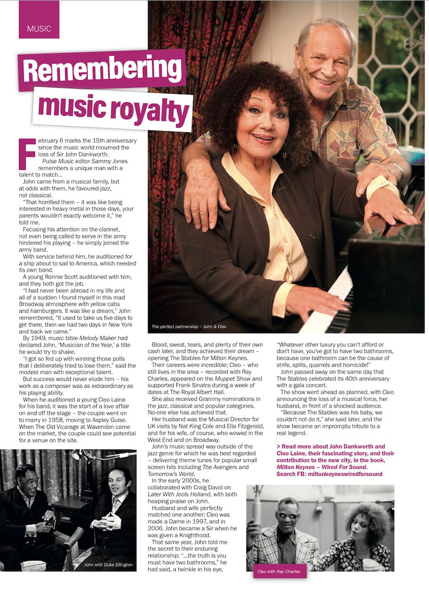 Sammy Jones (@sammyjonespress) on Twitter photo In the current issue of <a href="/pulsemagazines/">Pulse Magazine</a> I take a look back at the brilliant talent (and the lovely man) that was Sir John Dankworth. Click below to read, head online, or pick up your copy at outlets across the new city. In the current issue of <a href="/pulsemagazines/">Pulse Magazine</a> I take a look back at the brilliant talent (and the lovely man) that was Sir John Dankworth. Click below to read, head online, or pick up your copy at outlets across the new city.