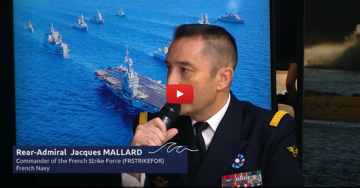 🚢 [𝗘𝗨𝗥𝗢𝗡𝗔𝗩𝗔𝗟 𝗧𝗩 𝗦𝗘𝗧 𝟮𝟬𝟮𝟰] 🇫🇷 Focus on the French Carrier Strike Group 🇫🇷

🎙 Elisabeth Gosselin-Malo &amp; Rear Admiral Jacques Mallard discussed versatility, innovation &amp; naval cooperation.

🎥 Watch the video 👉 swll.to/eRgUXz6 

#EN24