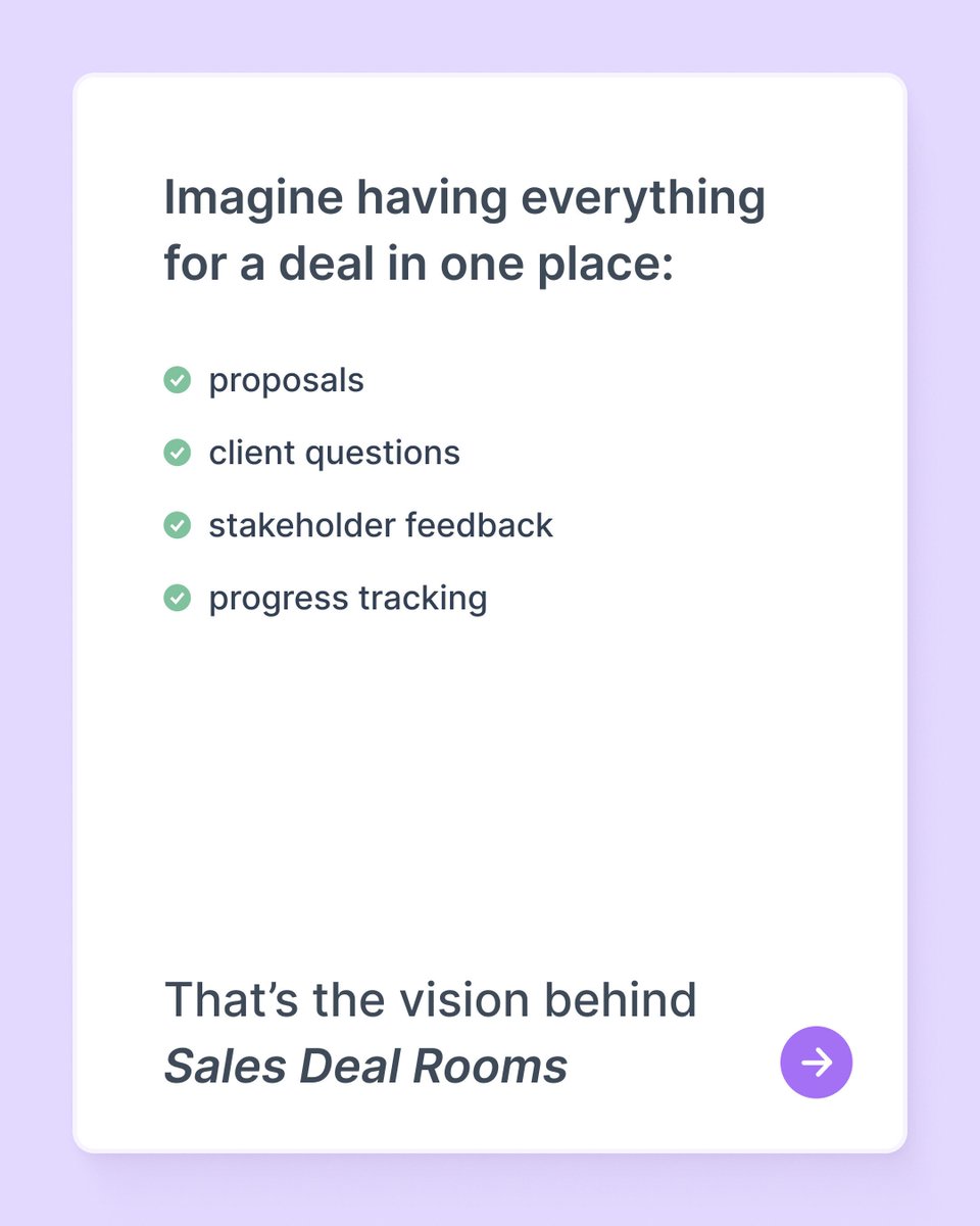 nimbuswebinc's tweet image. 🚀 A part of our vision for 2025 is to cover the entire client journey—from pre to post-sales. That&apos;s why we&apos;re introducing you to #FuseBase Sales Deal Rooms
🙌 Share with us your thoughts and expectations!