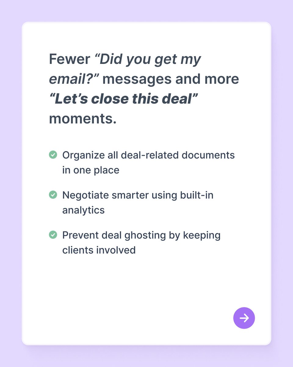 nimbuswebinc's tweet image. 🚀 A part of our vision for 2025 is to cover the entire client journey—from pre to post-sales. That&apos;s why we&apos;re introducing you to #FuseBase Sales Deal Rooms
🙌 Share with us your thoughts and expectations!
