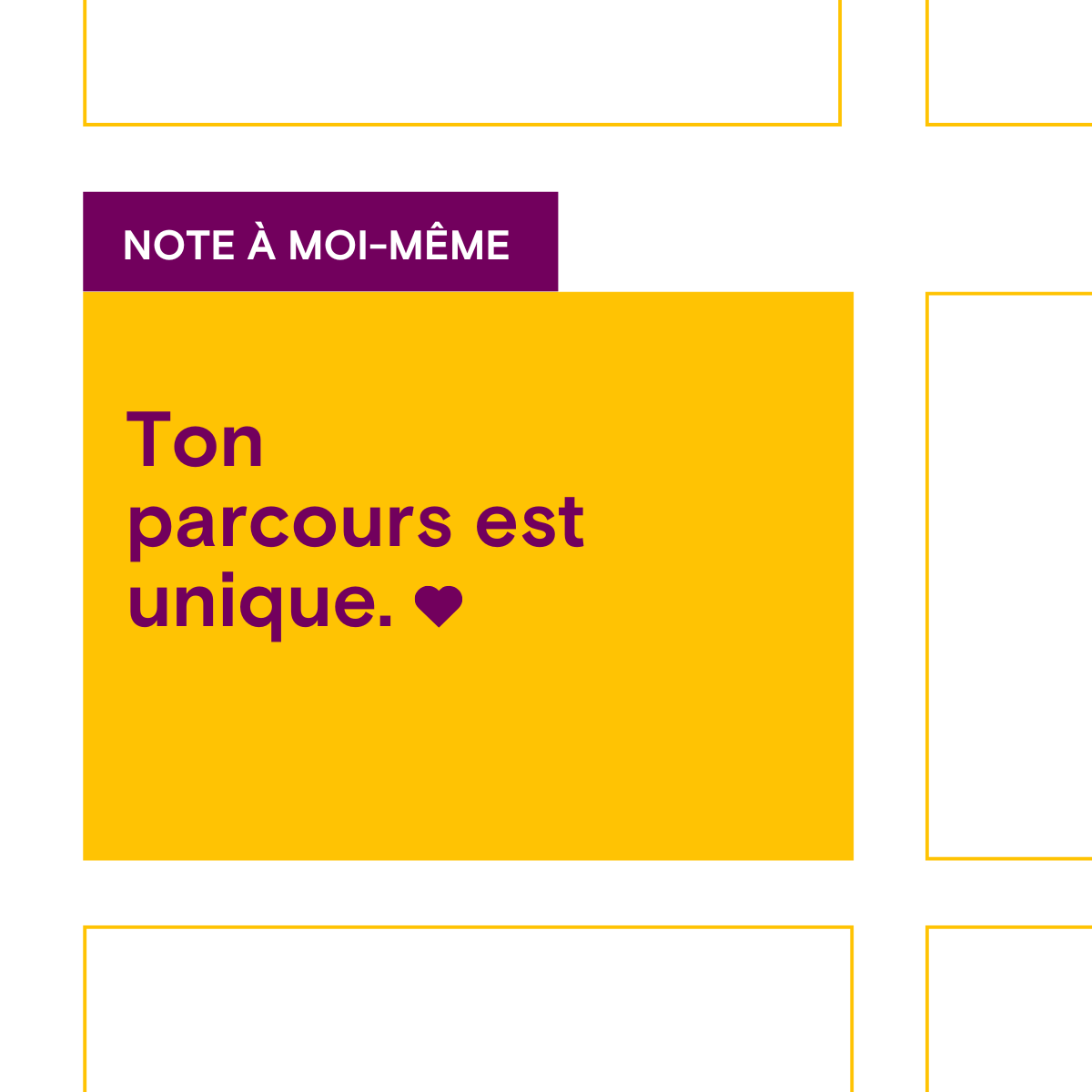 Le parcours de chacun est différent, et c'est ce qui rend le tien si spécial. Essaie d’adopter le chemin que tu suis et célèbre les progrès que tu accomplis en cours de route. ❤️