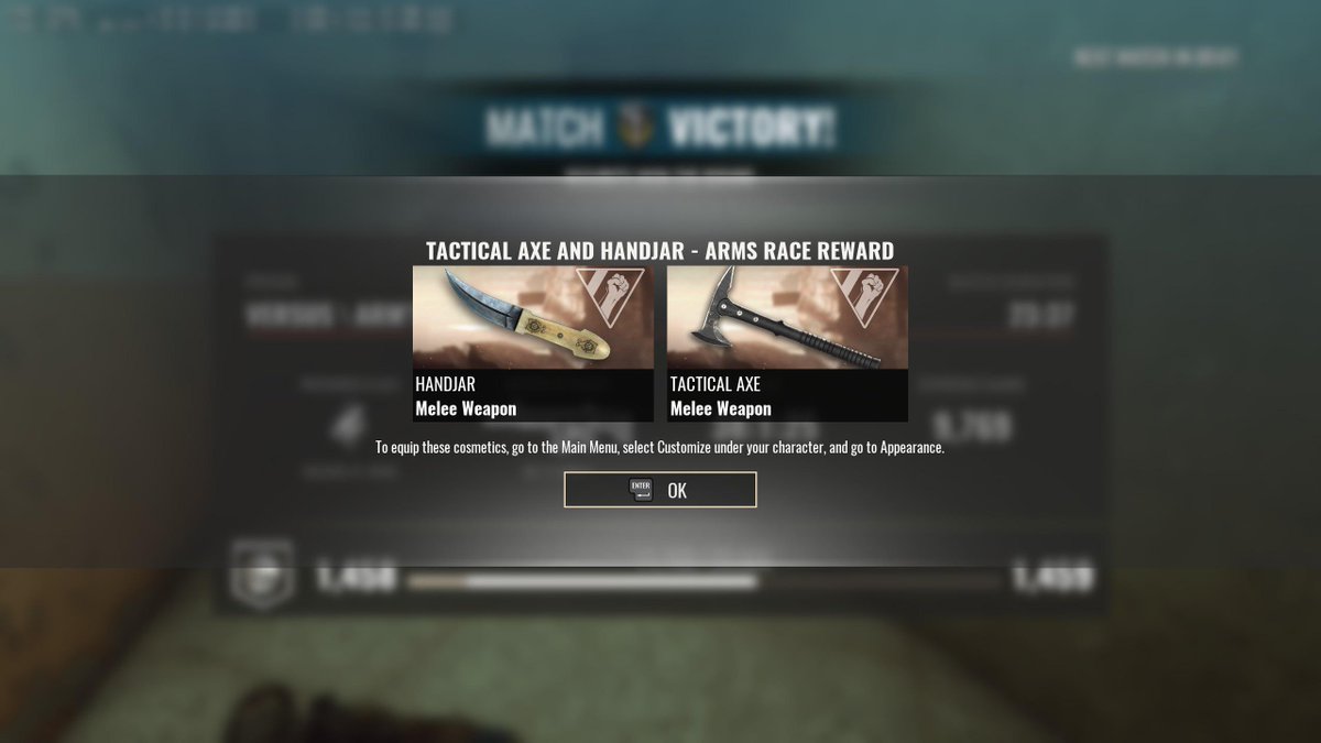 InsurgencyGame's tweet image. 🤔 Did you know?

Winning a match in Arms Race unlocks two exclusive melee weapons: the Handjar and the Tactical Axe!

Arms Race returns starting February 1st for a limited time! Don’t miss your chance to claim these unique weapons.

Will you rise to the challenge? 🏆