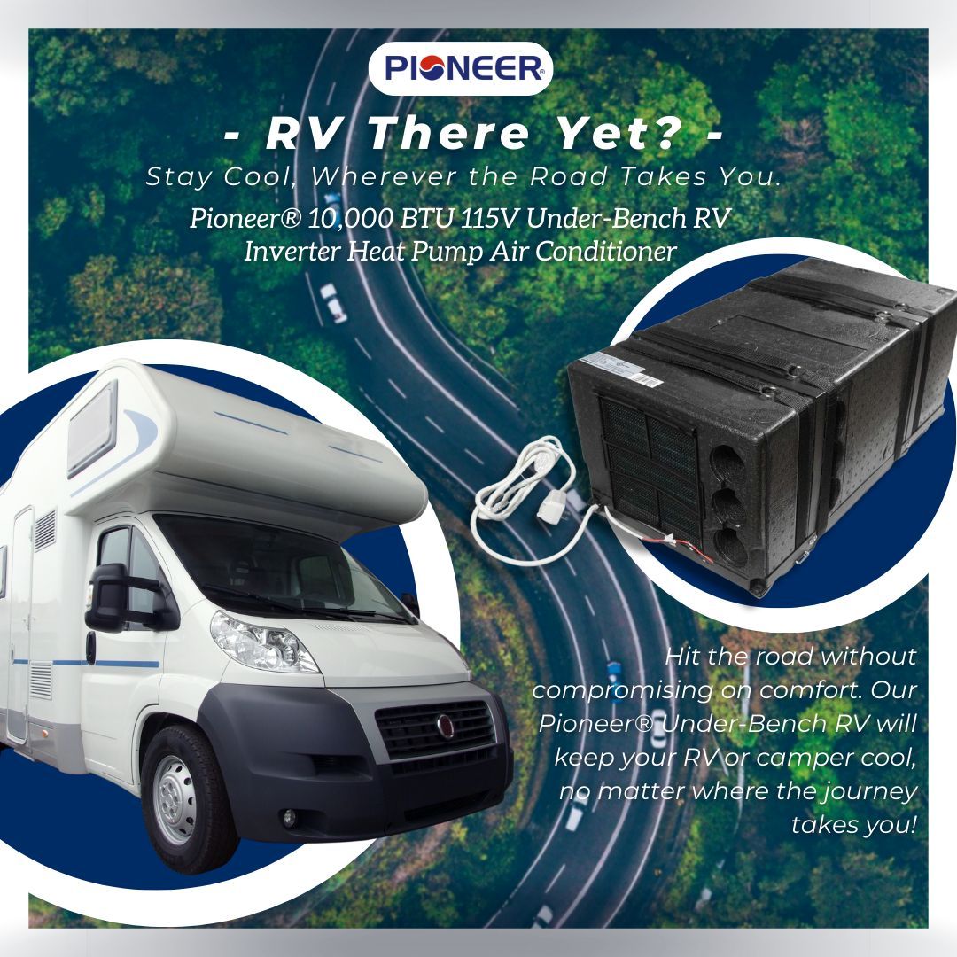 Experience the ultimate road companion with the Pioneer® 10,000 BTU 115V Under-Bench RV Inverter Heat Pump Air Conditioner. Designed for adventure, it delivers powerful cooling and heating in a compact, quiet unit—keeping your travels comfortable no matter where the road leads.