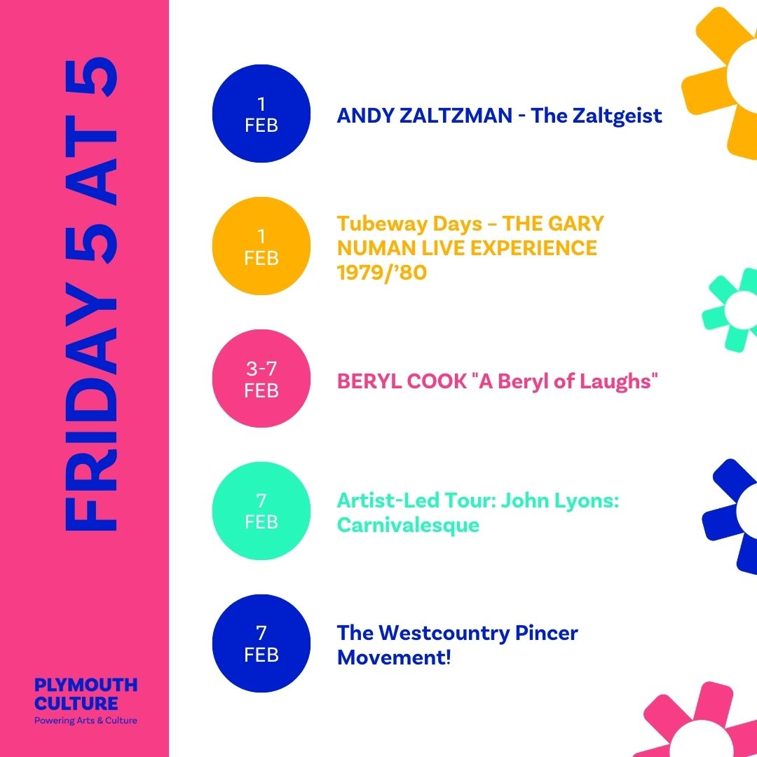 Plymouth Culture (@plymcultureuk) on Twitter photo Friday 5️⃣ at Five - Here's our top five cultural highlights that we think you should know about this week in Plymouth!
Find these events and more here 👇🏼
bit.ly/4gEDass
@plymuni @barbicantheatre <a href="/theboxplymouth/">The Box, Plymouth</a> Friday 5️⃣ at Five - Here's our top five cultural highlights that we think you should know about this week in Plymouth!
Find these events and more here 👇🏼
bit.ly/4gEDass
@plymuni @barbicantheatre <a href="/theboxplymouth/">The Box, Plymouth</a>