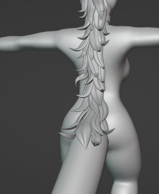 Darcownova's tweet photo. Anyone said they need longass hair on their avi ? #VRChat #VRChat始めました  am enjoying making this so much, optimising is going to be tedious tho. https://t.co/flxA1b5cUm