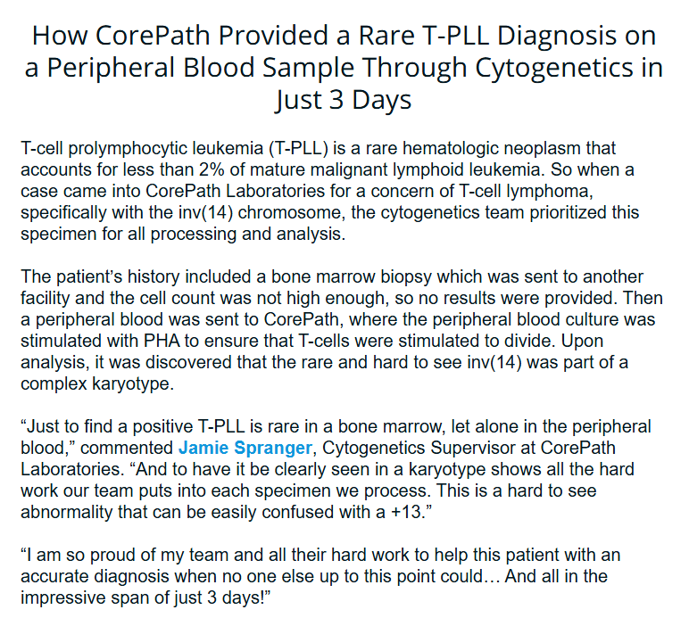 CorePath's tweet photo. Our latest Client eNewsletter is out now! View now at: 
https://t.co/qeCLeZEeuO

#TPLL #T-PLL #leukemia #cytogenetics #pathology #hemepath #bonemarrow #bonemarrowclinic #patientcare #laboratory #cancerdiagnostics #chromosomes #karyotypes #genetics #laboratory #TSP #CaringforLives https://t.co/44t1UYLBf8