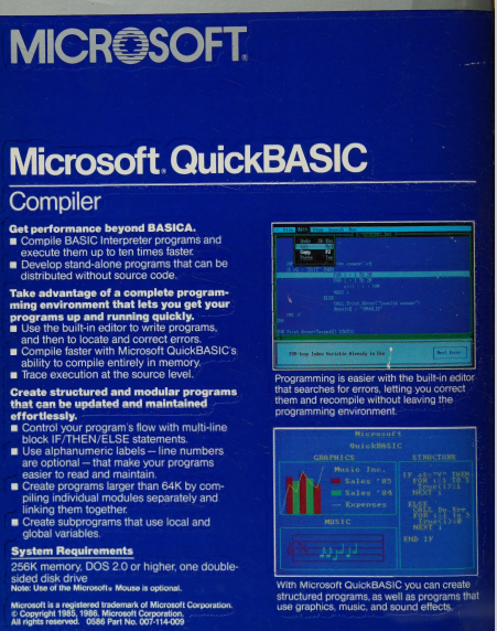 johnlemon6473's tweet photo. Along with Microsoft QuickBasic 1.01, 2.00, 4.00 and 4.50 Manuals we have. Now only thing we need to do is find Microsoft QuickBasic 3.00 Manual. https://t.co/YsLmSk50PH