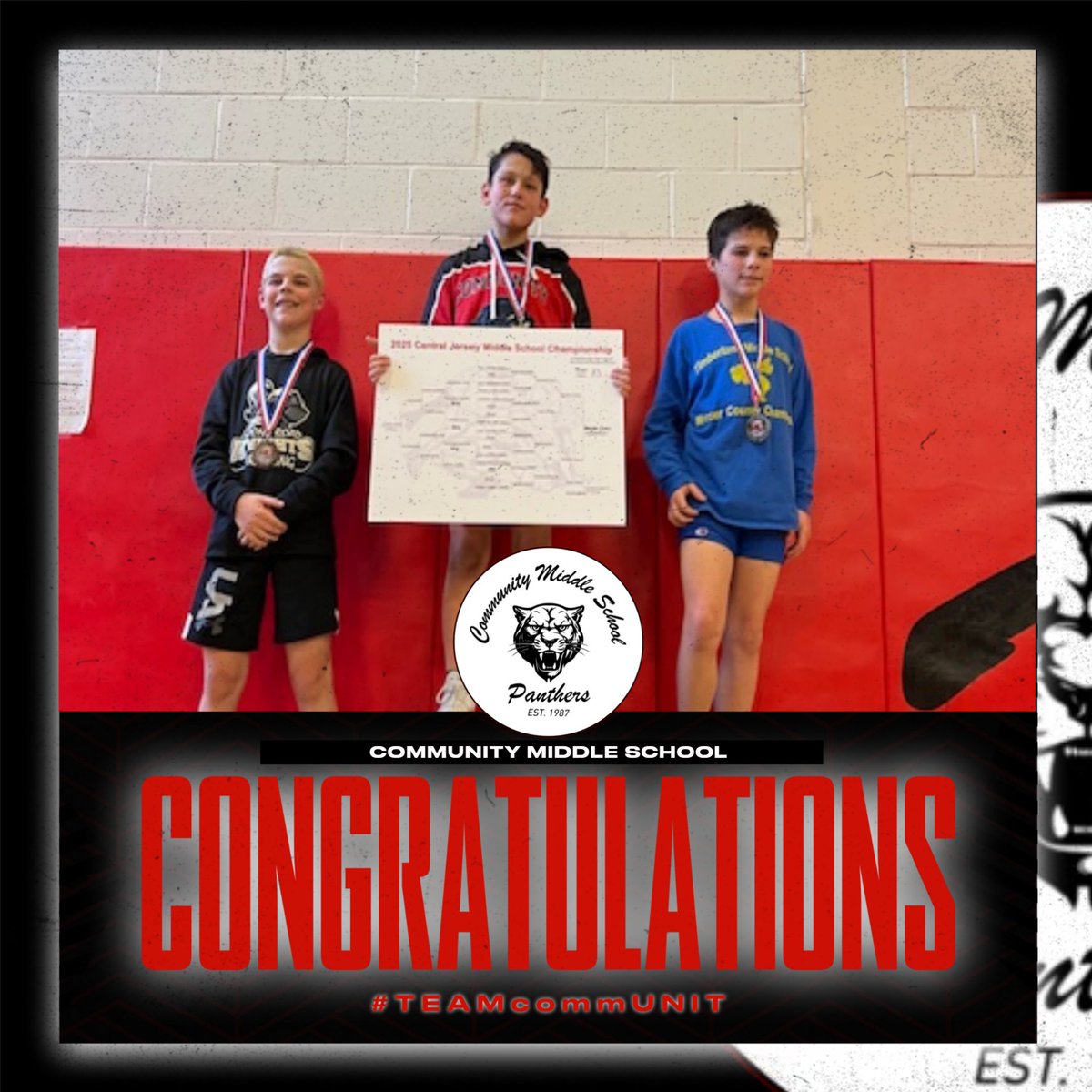Congratulations to Community Middle School wrestler Luke Boden for taking 3rd place in the Middle School County wrestling tournament!
#TEAMcommUNITY