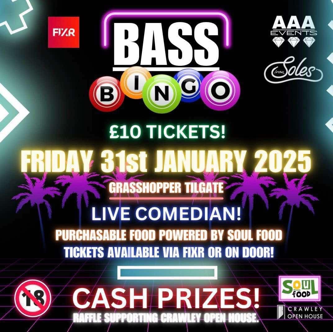 HoppersTilgate's tweet image. ☄️🎧🪩 B A S S  •  B I N G O  🪩🎧☄️
       ‼️TONIGHT || 7PM - LATE‼️

#drumandbass #dandb #drumandbassmusic #bingo #bassbingo #bingogames #feelinglucky #inittowinit #cashprize #prizes #winprizes #over18  #crawleyevents #thegrasshoppertilgate #tilgate #crawley #westsussexlife