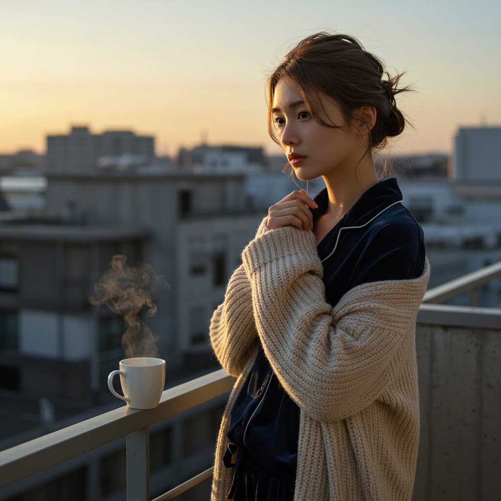 capy_ito1a's tweet image. Morning breeze-朝風
朝のベランダのアンニュイな表情がいい感じです。

#AI女子 ＃StableDiffusionWebUI