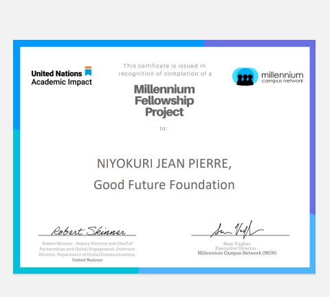 IGIFARU_OKAZIYO's tweet photo. Grateful to receive my Millennium Fellowship Certificate! This journey has strengthened my leadership and commitment to the #SDGs. Thank you, @MillenniumCampus &amp; @ImpactUN! #MillenniumFellowship #Leadership #Impact"
#GoodFutureFoundation https://t.co/ElTEKhAUR2