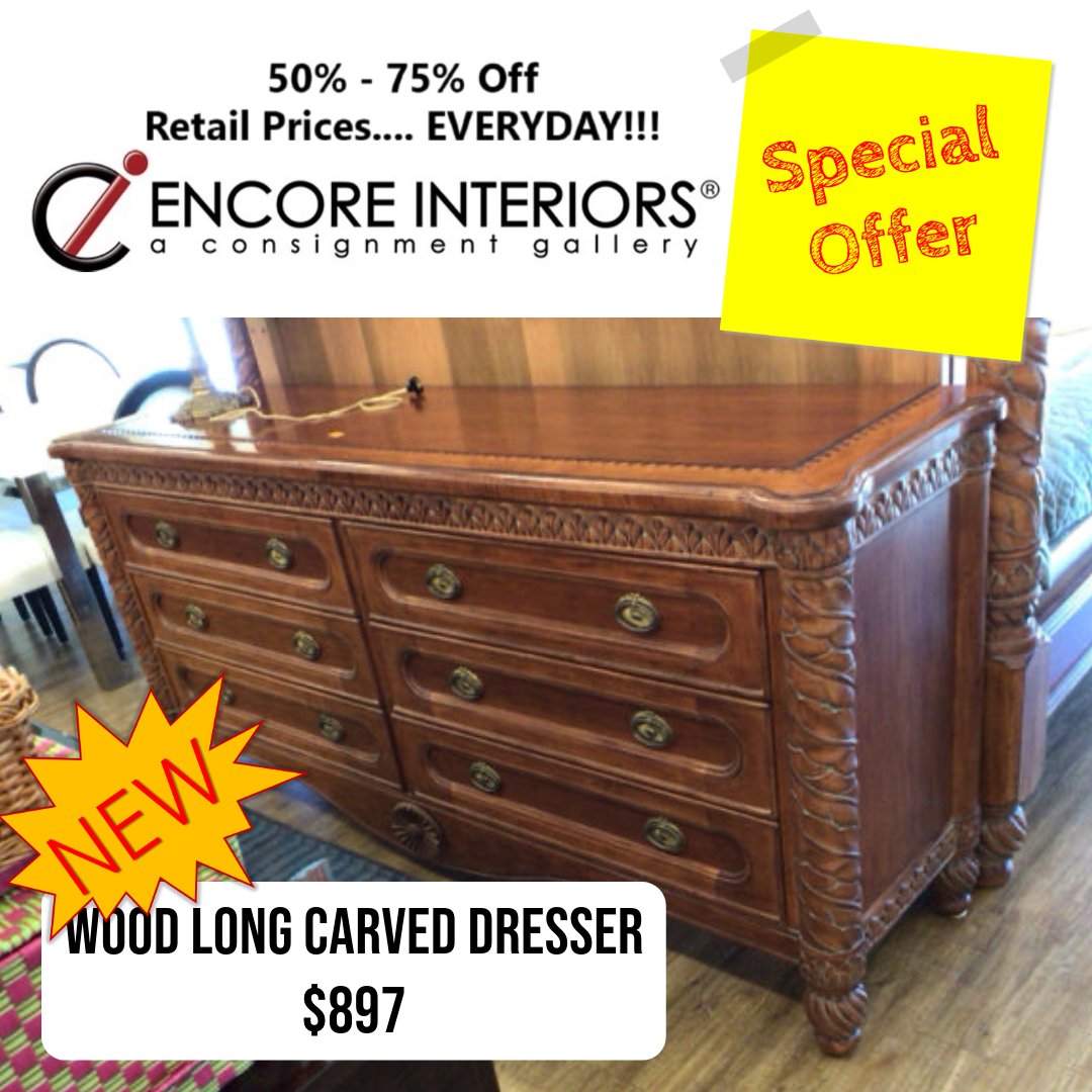 ConsignmentFLA's tweet image. Level up your space with this beautifully carved wood dresser—style and storage in one! Yours for $897. A true blend of art and function.

#FurnitureFind #EncoreInteriors #UniqueStyle #ConsignmentScore #HomeDecor