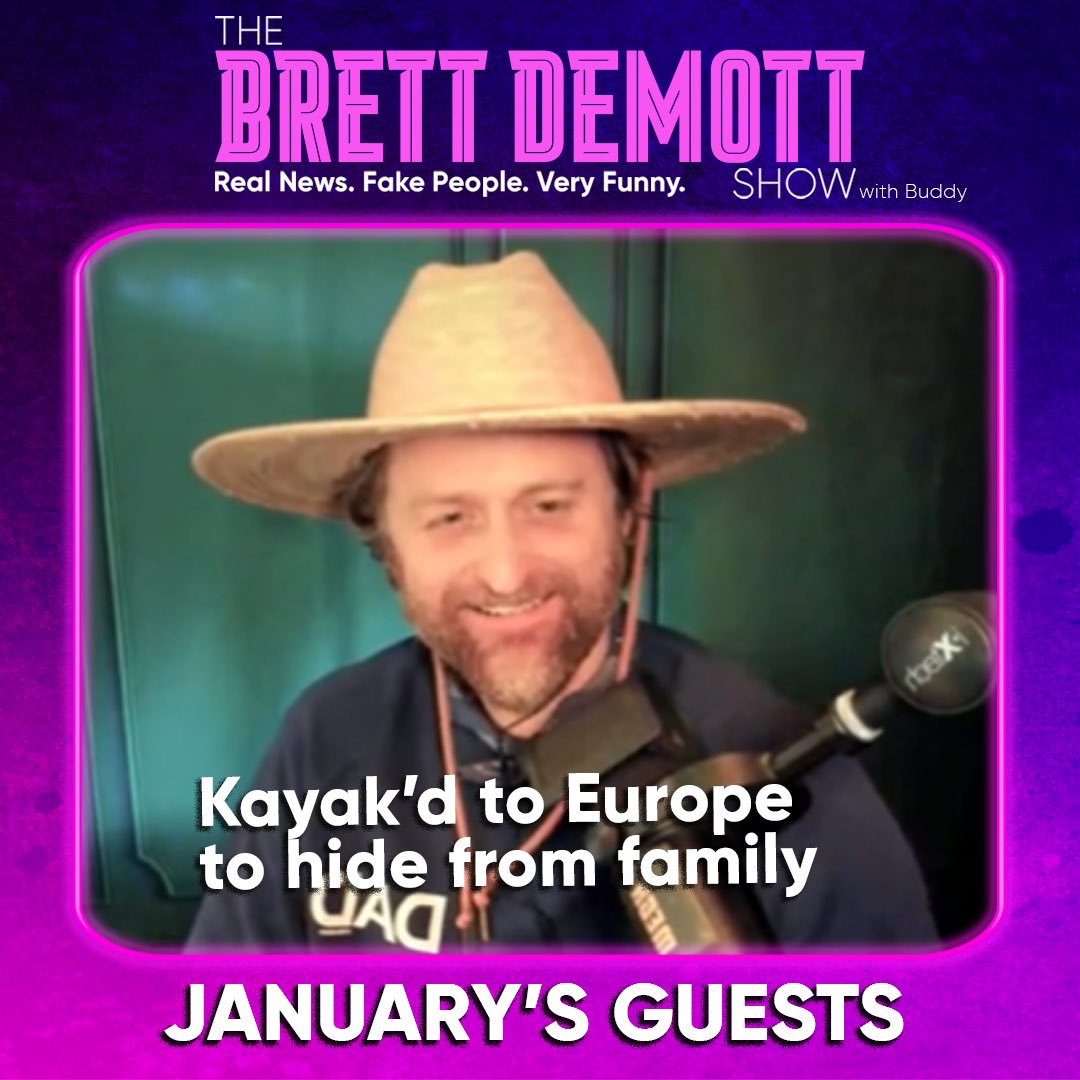 BrettDeMottShow's tweet photo. Amazing month on the pod! #comedy #podcast #improv #jokes #news #science #animals #funny https://t.co/OVZuQgquNk