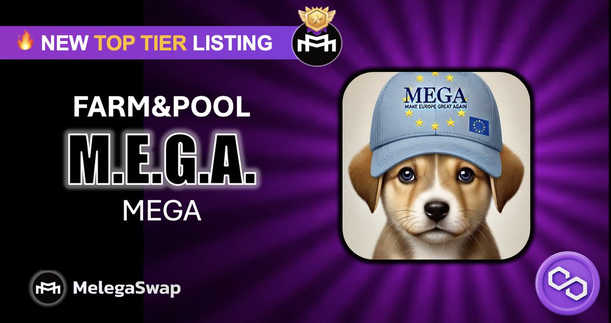⚡HOT NEW TOP TIER LISTING ⚡

💎M.E.G.A. (MEGA) | POLYGON Chain
Farm&amp;Pool on #MelegaSwap

✅Stake $WMATIC - $MEGA LP Tokens
🤑Earn $MARCO
✅Stake $MARCO - $MEGA LP Tokens
🤑Earn $MARCO
👉melega.finance/farms/?chain=p…

✅Stake $MARCO
🤑Earn $MEGA
👉melega.finance/pools/?chain=p…

ℹ️Follow &amp;