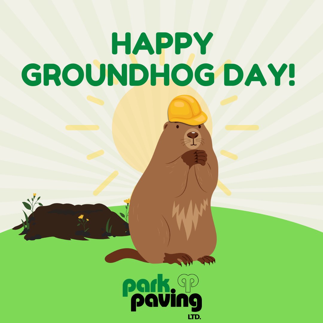 ParkPaving's tweet photo. Happy Groundhog Day everyone!
#yeg #yegbusiness #yegconstruction #yeglocal #yegcommunity #alberta #canadianbusiness #edmonton #yegbuilders #safety #construction #winterbusiness #safetyhazards #ppe #groundhogday https://t.co/terSA6yHXt