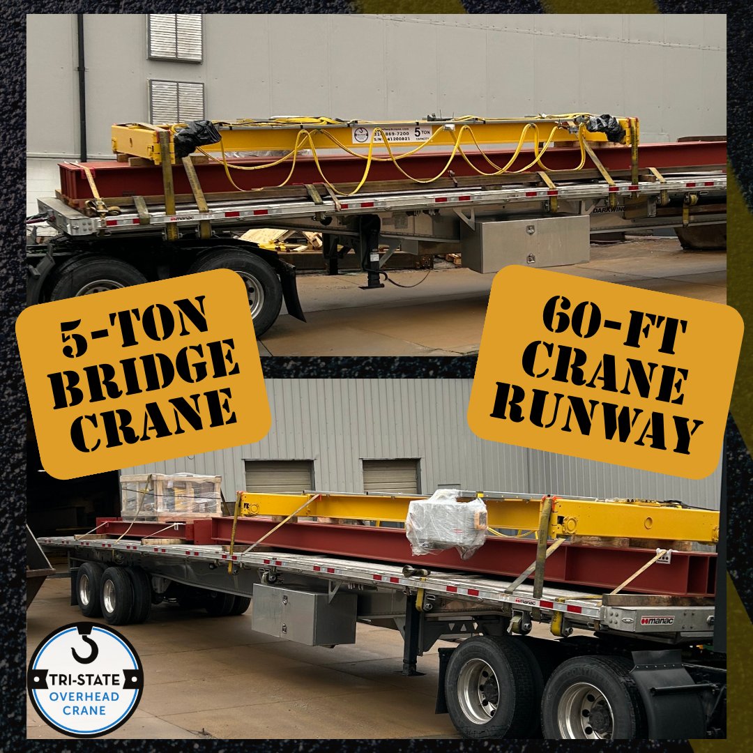 Another complete crane system headed out for delivery! This one features a 5-ton TRSG crane, <a href="/RMHoist/">R&M Materials Handling</a> SX low headroom hoist, <a href="/MagnetekInc/">Magnetek</a> Flex radio, and a 60-ft freestanding runway.
#bridgecrane #overheadcrane #cranemanufacturer #craneandhoist #manufacturing #shippingindustry
