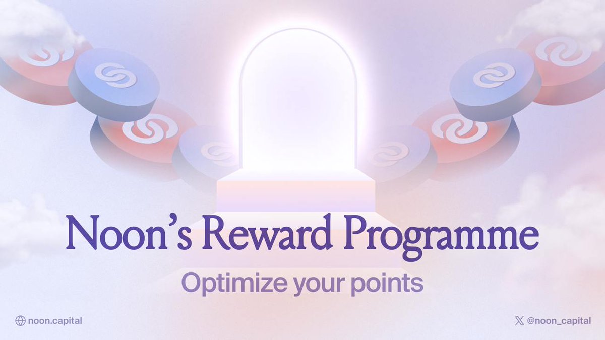 noon_capital's tweet image. Noon’s Rewards Programme
Ahead of our $NOON TGE in Q2 2025, our rewards programme has launched at the same time as our Public Beta to reward our early users. This is the first season of the programme.

Here's everything you need to know about earning points, multipliers, and how…