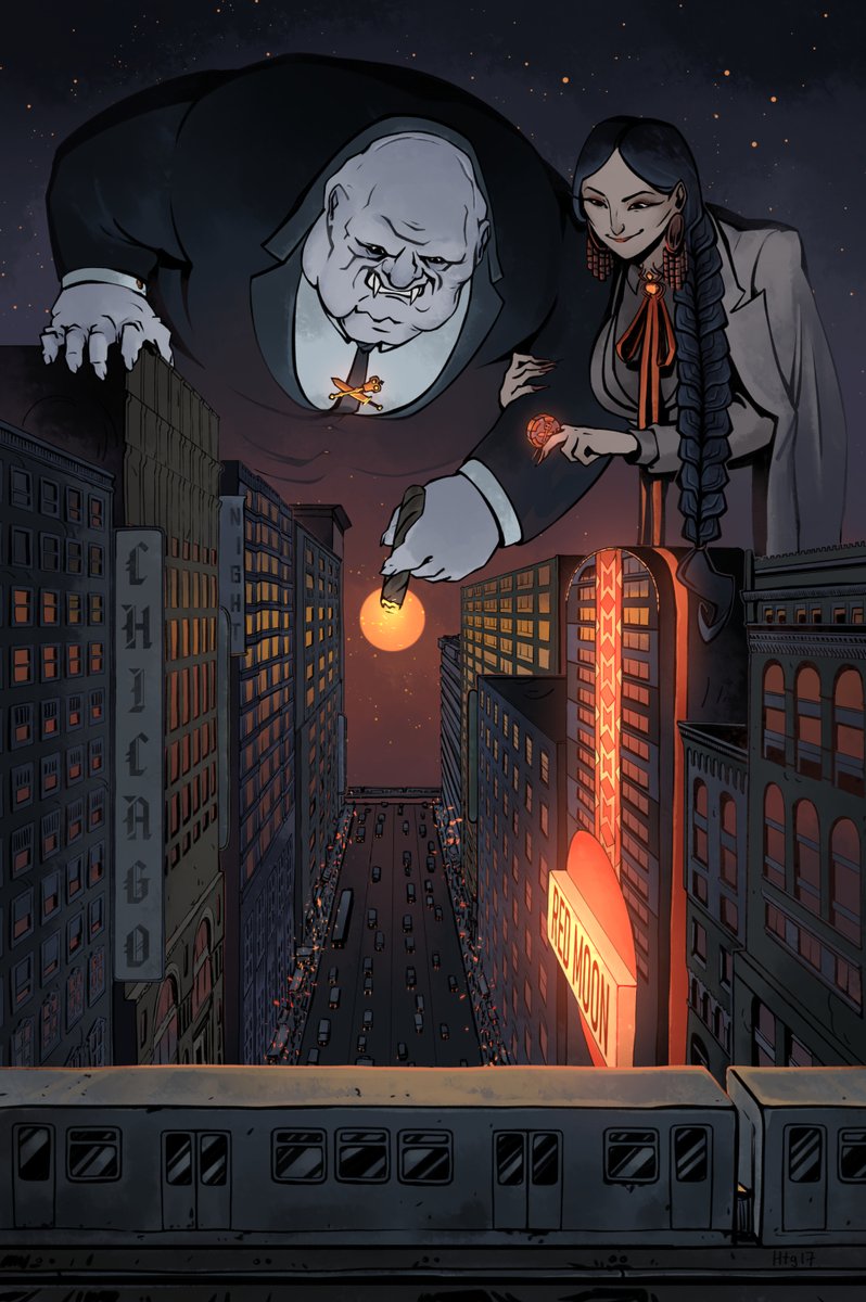 Commission, Chicago Ventrue watching over their domains, Sire Horatio Ballard and his Childe Lily #VtM #WoD