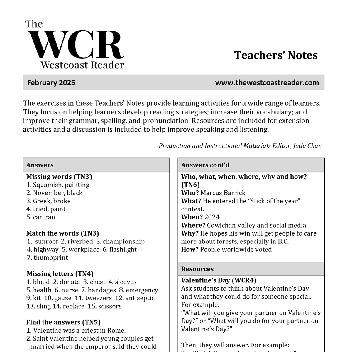 📰✍ The free February Teachers' Notes has exercises, activity ideas and more resources to go with the February Westcoast REader.
👉 Download at: thewestcoastreader.com/download/8556/…
👉 Subscribe to the monthly newspaper for learners at: thewestcoastreader.com

#Newspaper #AdultLiteracy