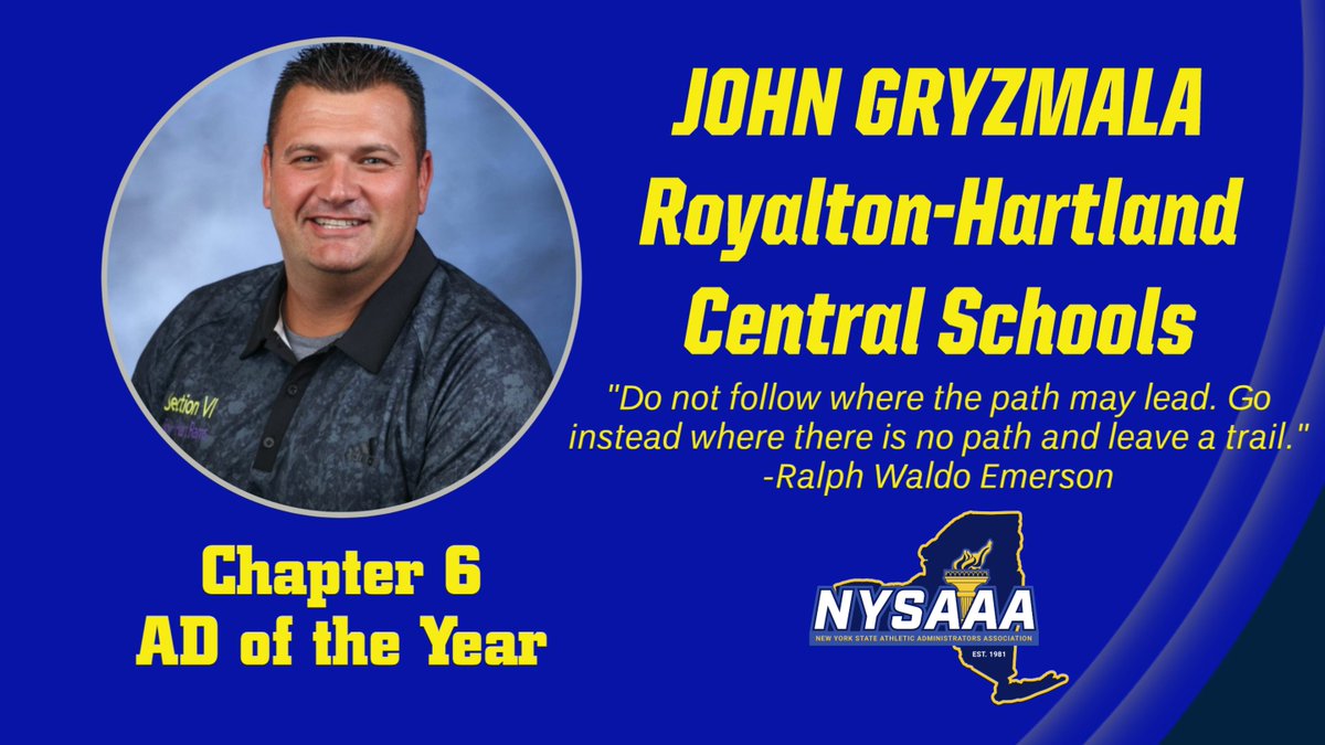NYSAAA6's tweet photo. John Grzymala, AD at Royalton-Hartland School District, is a dedicated leader with a passion for fostering athletic excellence. With 15 years of experience in education and a decade as an athletic administrator, John is a force in Western NY.  Congratulations John!! https://t.co/EKnttzHspT