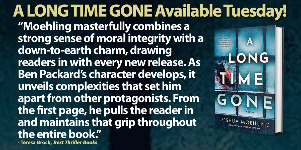 Best Thriller Books (@bestthrillbooks) on Twitter photo A LONG TIME GONE by Joshua Moehling (pub. by <a href="/PPPress/">Poisoned Pen Press</a>) is available Tuesday.
Hopefully, you will follow him and buy the book.
Read the team’s review: bestthrillerbooks.com/teresa-brock/a… A LONG TIME GONE by Joshua Moehling (pub. by <a href="/PPPress/">Poisoned Pen Press</a>) is available Tuesday.
Hopefully, you will follow him and buy the book.
Read the team’s review: bestthrillerbooks.com/teresa-brock/a…