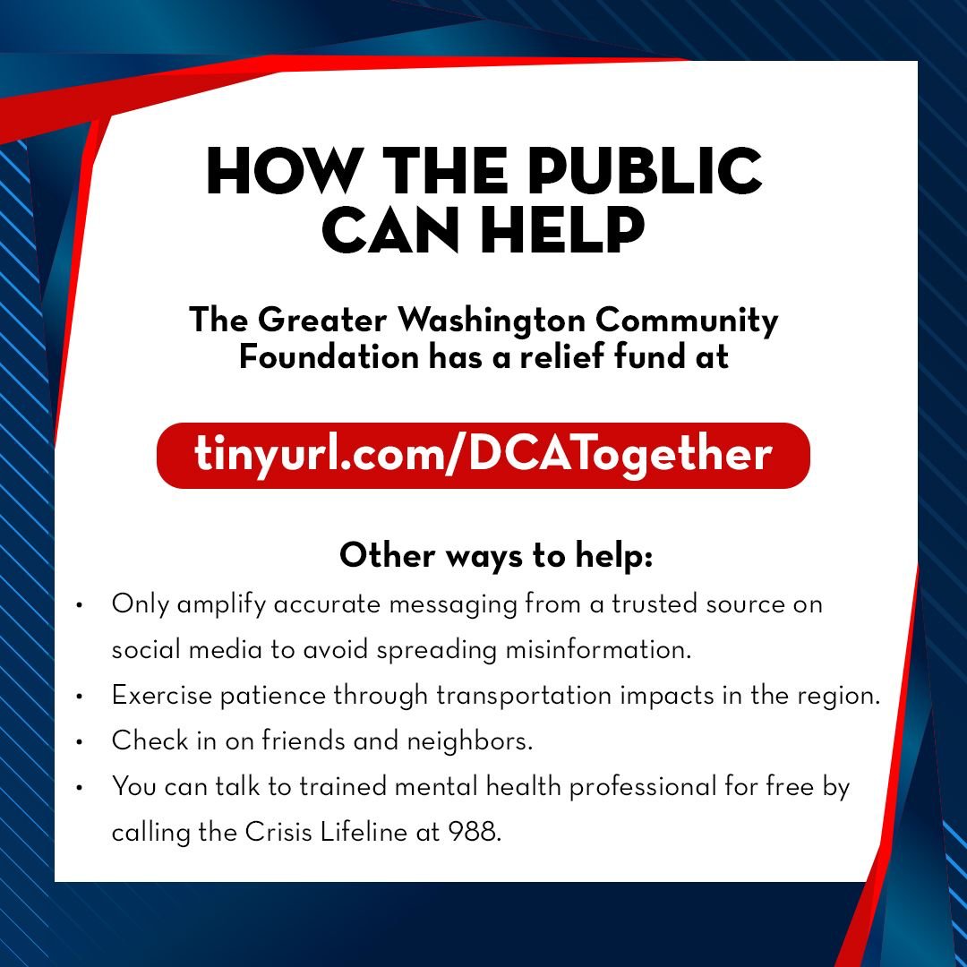 Our hearts are with the families and loved ones impacted by this tragedy.

I know that many in our community are looking to help; here are some ways that we can come together to offer support: