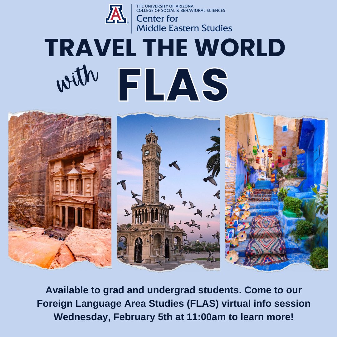 Drop by our virtual FLAS info session on Wednesday, February 5th at 1100am over Zoom. We'll be available to answer any questions you have about FLAS.

See the link in our bio for more info.