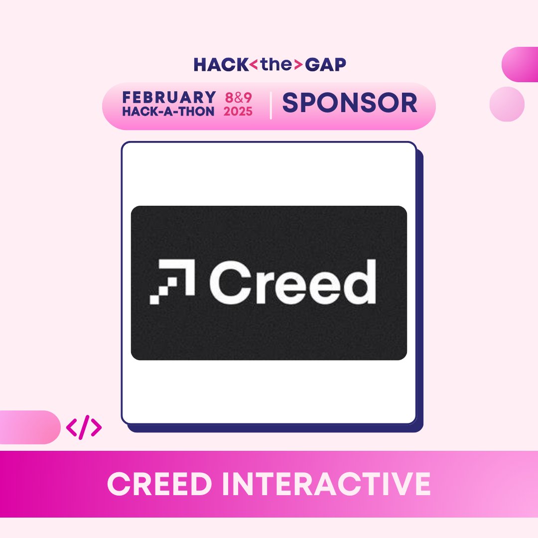 HackTheGap's tweet image. Shout out to @creed_all_in for their support, Bridge Builder level, on the upcoming February 2025 Hackathon! Thank you! ⚡

To learn more about the Hackathon, visit hackthegap.com/february-2025-…