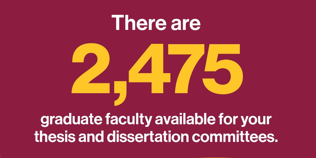 ASUGradCollege's tweet image. Did you know 2,475 ASU graduate faculty members are available to serve on your thesis and dissertation committees? This  #MentoringMonth, use the ASU Graduate Faculty Finder to explore ASU professors and professional affiliate organizations! graduateapps.asu.edu/graduate-facul…